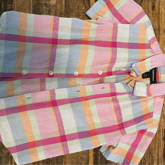 Nordstrom Other - Nordstrom Linen Colorful Plaid Button-Up Shirt